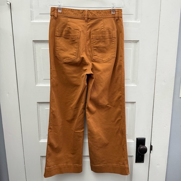Gap Womens 6 High Rise Wide Leg Crop Pants Brown Casual Chic Stretch - Picture 5 of 10